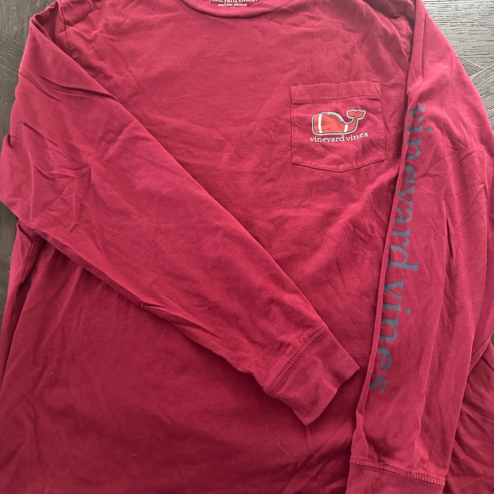 Vineyard Vines Men's Maroon/Burgundy Long Sleeve Tee men’s size M